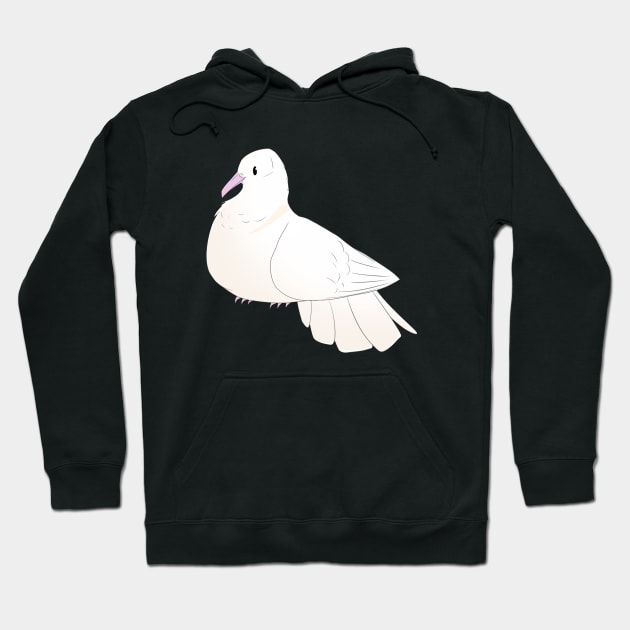 White Collared Dove Hoodie by Karatefinch